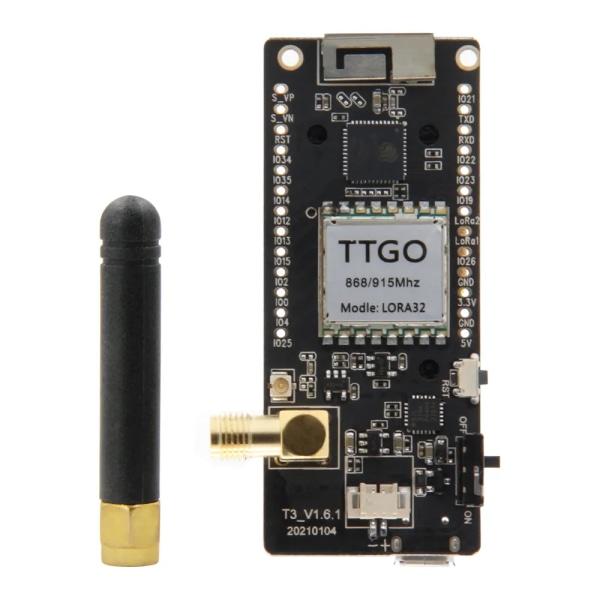 LILYGO® TTGO LoRa32 V2.1 1.6.1 ESP32 LoRa 433MHz 868MHz 915MHz utvecklingskort 0,96 tum OLED TF-kort BLE WIFI trådlös modul 433MHz