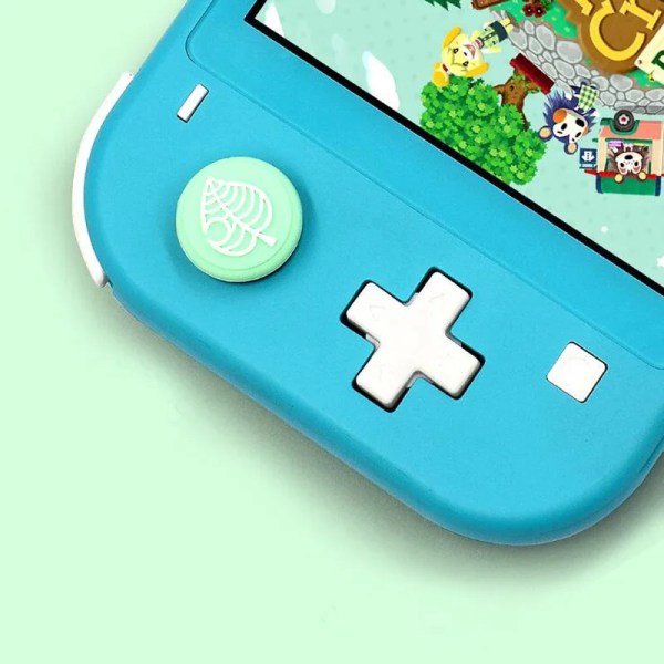 Animal Crossing Bear Leaf Pad Thumb Stick Grip Cap Joystick Cover för Nintendo Switch NS Lite Joy-Con Controller Thumbstick Case 4 pcs