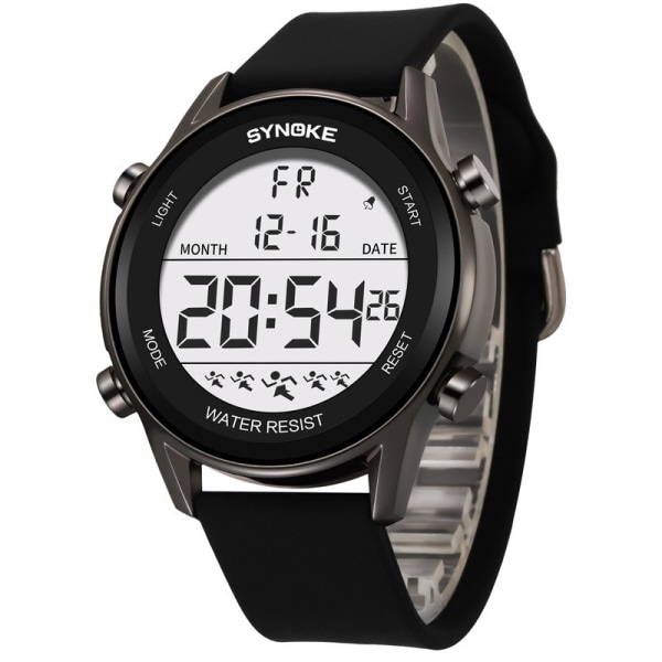 Vattentäta klockor Man Digital Watch SYNOKE Märke Stora siffror Lätt att läsa Ultratunna Military Watch för män relogio masculino Upgrade Grey