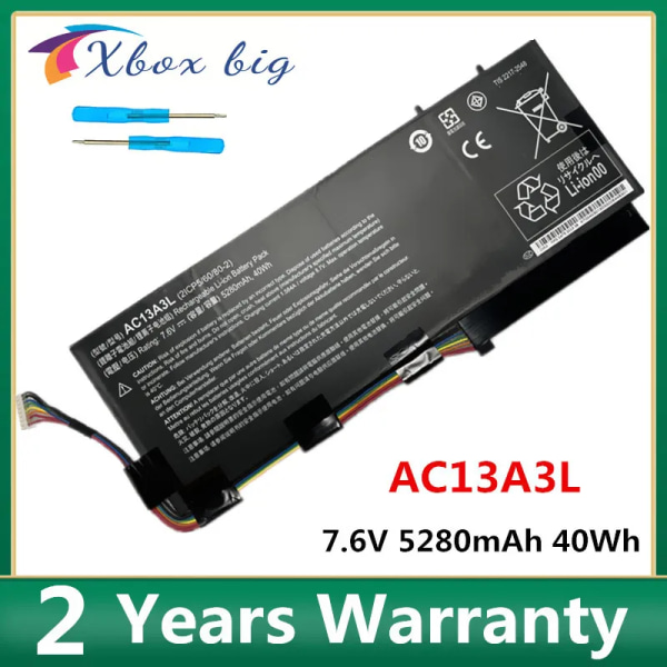 Laptopbatteri AC13A3L för ACER Aspire P3-131 171 2ICP5/60/80-2 TravelMate X313
