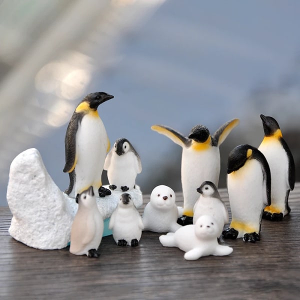 BAIUFOR DIY Mini Penguin Iceberg Seal Model, Vinterfigur, Miniatyrfigur Leksak för barn Present Födelsedag Heminredning