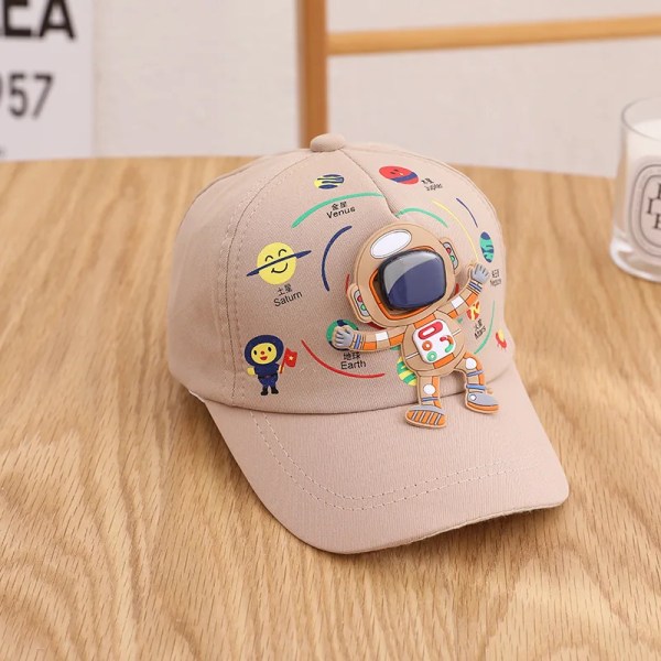 Våren Sommar Bomull Cartoon Astronauter Casquette Basebollkeps Justerbar Khaki