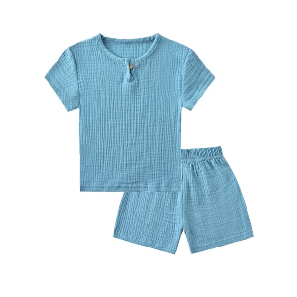 Sommar Barnkläder Set Linne Sportkläder För Baby Girl Pojke Kläder Set T-shirts+shorts 2 delar Barn 1-6 år Kläder TZ2317-Brown 5-6T(130)