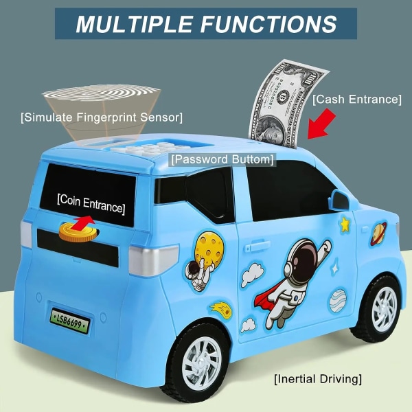 Spargris Elektronisk kassalåda för barn Lösenord Säkert Smart Fingeravtryck Automatisk bankverksamhet Barn Presentkassa Tillbaka till skolan Green
