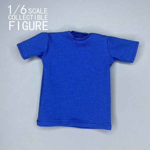 7 färger 1/6 manliga soldatkläder Klassiska solida korta ärmar Lösa underlägg T-shirt Passform 12'' Action Figur Body för fans DIY G