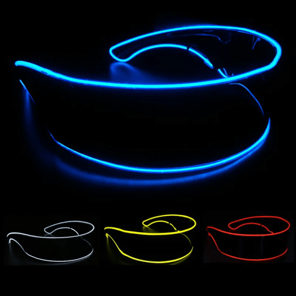 Disco LED Lysande Glasögon LED Glasögon EL Wire Neon Light Up Visir Glasögon Bar Transparent-white