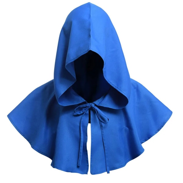Medeltida munk prästerskap pest läkare dräkt klänning dräkt för vuxna män präst huva kappa Cape Christian mantel Halloween outfit sjal Blue Cape XL