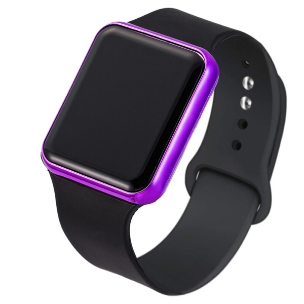 Armbandsur för kvinnor Casual LED Digital Sport Armbandsur Watch Julklappar Relogio Masculino Herrrelojes Black-Purple