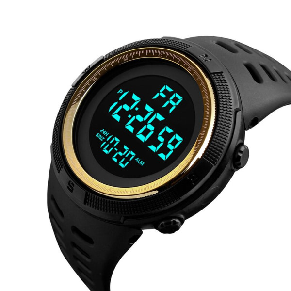 UTHAI C26 Digital elektronisk watch för män Sports Glow 49 mm stor urtavla Student Outdoor Adventure Trend Multifunktionella klockor Gold