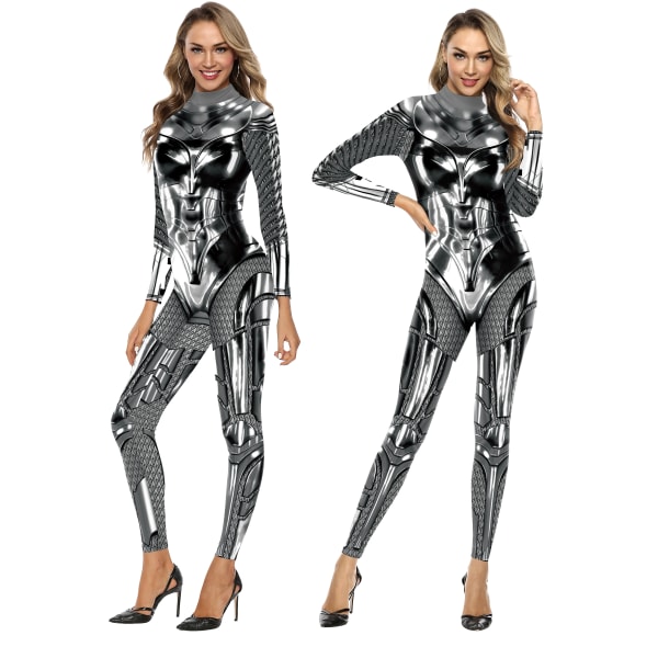Kvinnor Superhjälte Dräkt Printed Cosplay Jumpsuit Outfit Fancy Dress Kläder Vuxen Jumpsuits Superhero Armor Combat Suit 117 L