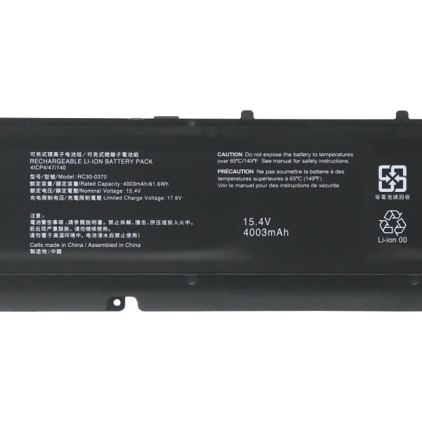Laptopbatteri RC30-0370 15,4V 61,6WH för Razer Blade 14 Inch Ryzen 2021 2022,RZ09-0370BEA3 RZ09-0368 4ICP4/47/140