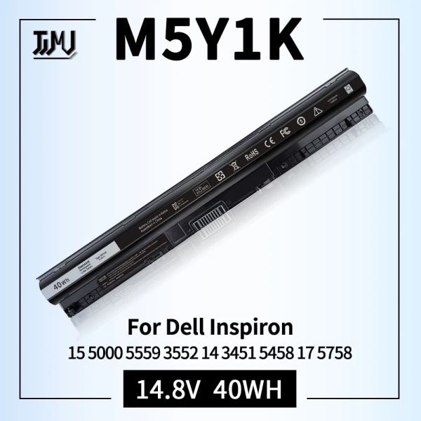 Laptopbatteri M5Y1K 14,8V för Dell Inspiron 15 3000 5000 Series 5559 5558 3567 3551 3552 14 3451 3452 3458 5458 17 5755 5756 57 M5Y1K 14.8V 40Wh