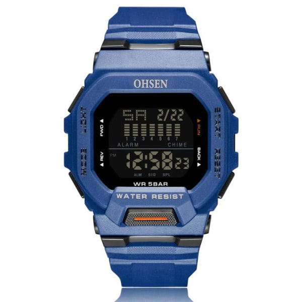 Nya män Digital Watch Silikon Multifunktionell Vattentät Blå Armbandsur Damklockor Mode Manklockor reloj hombre Blue Black