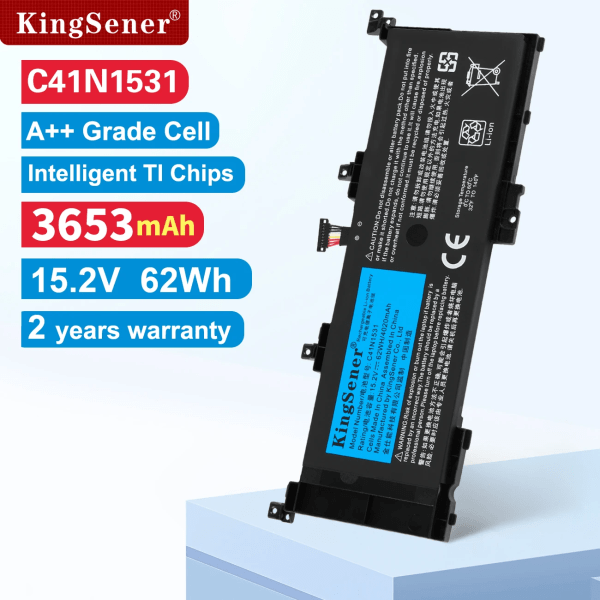 Laptopbatteri KingSener C41N1531 för ASUS ROG Strix GL502VSK GL502VS GL502VY GL502VY-DS71 GL502VY-DS74 GL502VS-1A RDG 15.2V 62Wh