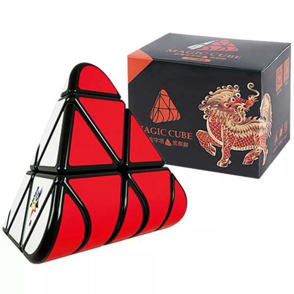 Yuxin Black Kylin Round Angle 3x3 Pyramid Cubo Magico Pedagogisk pusselleksak för barn Barn Presentleksak 3x3 Magic Cube Black