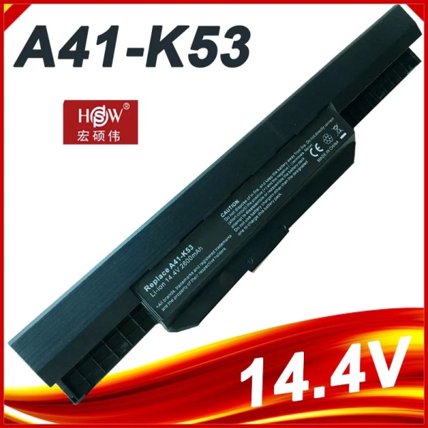 Laptopbatteri 14,4V 4-cellspaket A32-K53 A41-K53 för ASUS K53 K53E X54C X53S X53 K53S X53E