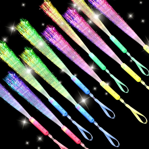 12 st Glow Sticks Festtillbehör Inkluderar lysande fiberoptiska stavar Glow Stick