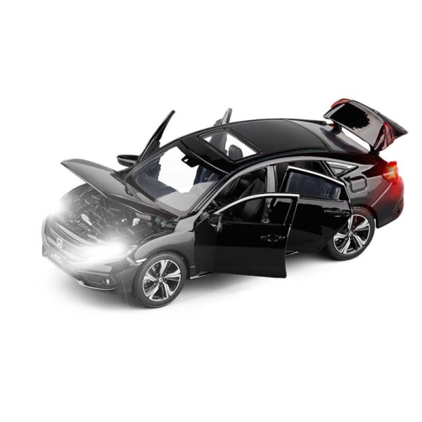 Bilmodell i metall, gjuten leksak, miniatyrljudljus, barnfordon, dekorationspresenter, 1/32 - fordonsleksaker Black