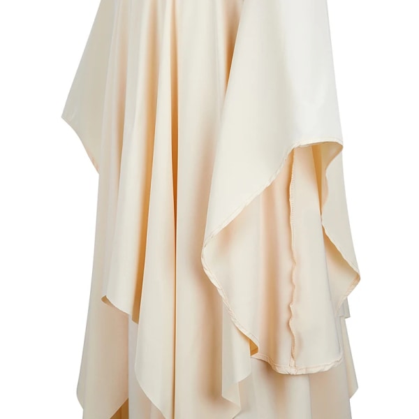 Medeltida klänning för kvinnor piratkostym viktoriansk klänning i stora storlekar Off Shoulde långärmad klänning beige L