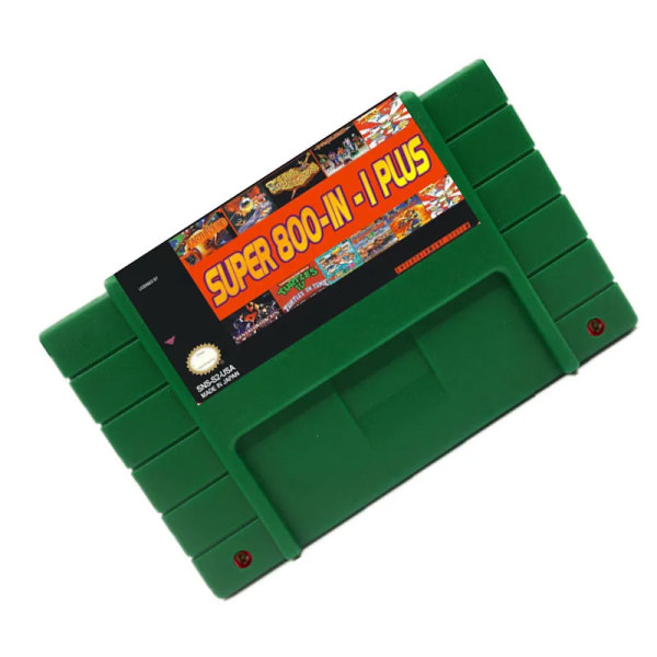 DIY Super 800 i 1 plus spelkort för 16-bitars spelkonsolspelkassett Stöd för alla USA/EUR/Japan-konsoler USA green
