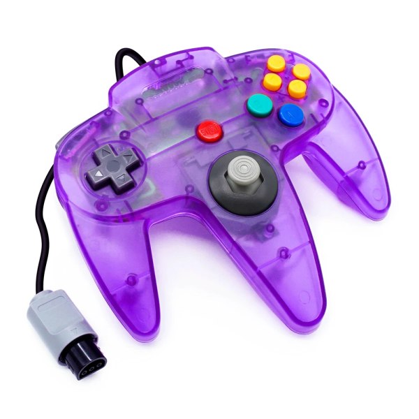 BitFunx Game Controller Joystick Gamepad Transparent skal för N64 spelkonsol TRN Purple