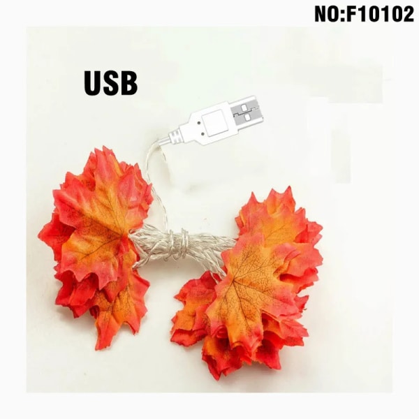 USB/ Batteri LED-lampor Maple Leaves Pumpkin Girls Lights for ChristmasDecoration-F10102 USB F10102 USB 6M40 lamp