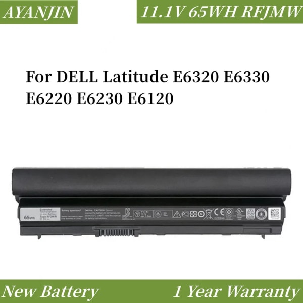 Laptopbatteri RFJMW 11,1V 65WH för DELL Latitude E6120 FRR0G KJ321 K4CP5 J79X4 E6320 E6330 E6220 E6230