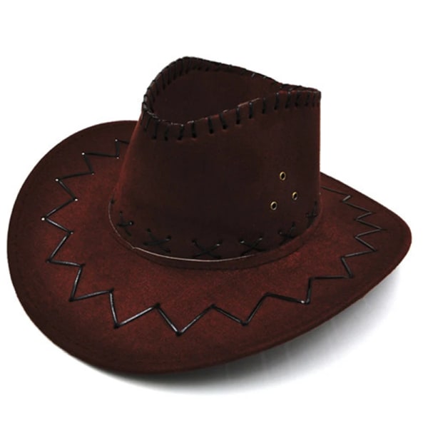 1 st Unisex mode solhatt Cowboyhatt i konstläder för män och kvinnor Resekepsar Mode västerländska hattar Cowboy Coffe