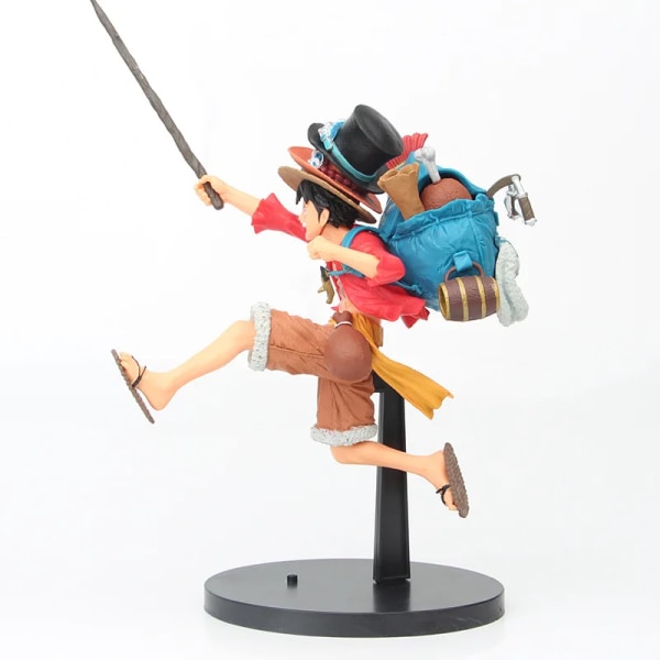 One Piece Actionfigur Sanji Portgas Ace Sabo Monkey D Luffy Springer med resor Ryggsäck Modell Dockor Leksaksfigur Barn Presenter