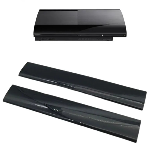 Reparationsdel Svart cover Skal främre case Vänster höger frontpanel för PS3 Slim 4000-konsol
