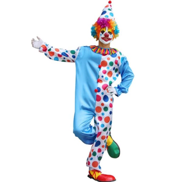 Halloween Män Cirkus Clown Cosplay Kostymer Vuxen Barn Rolig Set Med Hatt Stygg Harlekin Uniform Fancy Kläder För Pojke Flicka Adult B L