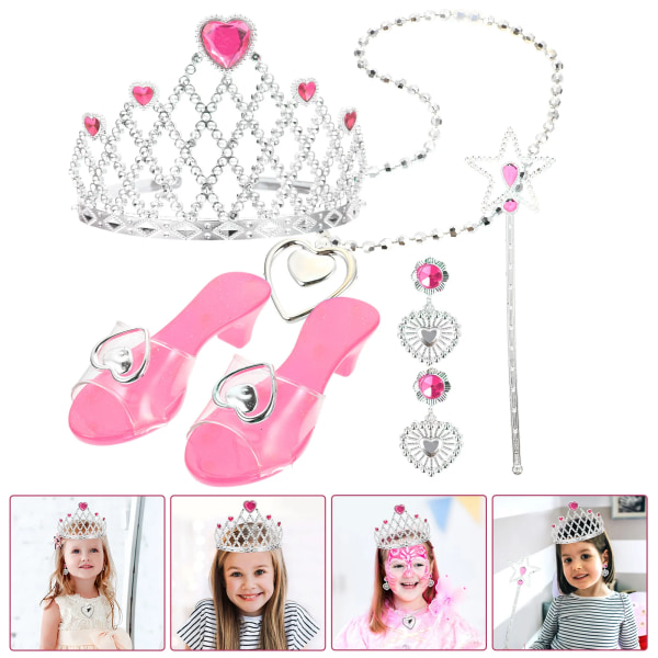 Handväska Barn Prinsessan Flicka Toddler Leksaker Flickor Spindel Kostym Plast Klänning Skor Liten Pink