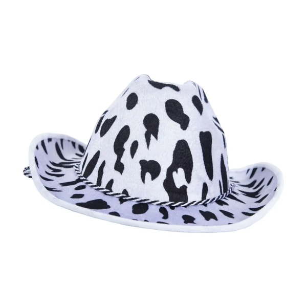 Western Decor Cowboyhatt Med Snodd Fancy Dress Hattar Andas Dräkt Kläder Kohatt För Kvinnor Män Performance Party White