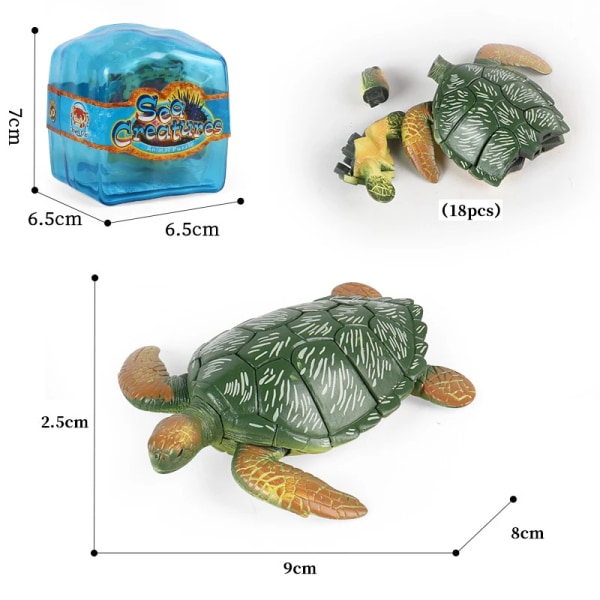 Kreativ DIY 4D Montera Djurfigur Simulering Havsfisk Havssköldpadda Bläckfisk Krabba Nautilus Actionfigurer Barn Samla leksaker