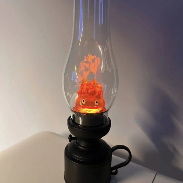 Casifer Vintage Nattlampa Flamlös Ljushållare Tecknad Anime Bordslampa med Knapp Batteri Prop Dekorativa Ljuslampor