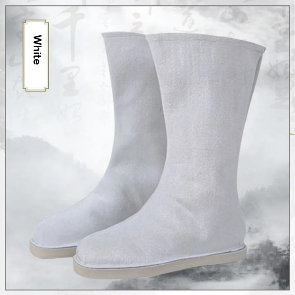 Anime wei wuxian kostym ung Mo Dao Zu Shi Cosplay lan zhan Lan Wangji Jiang Cheng Wen Ning jin ling Peruk Hanfu skor kanin White Shoes Size 42 26cm