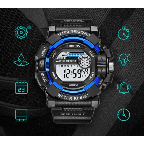 Mode herr LED digital watch Date Sport utomhus elektronisk watch för män Toppmärke Lyx militärklockor relogio masculino Red 1
