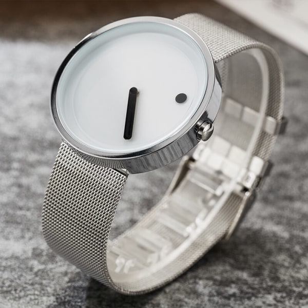 Minimalistisk unisex för män Kvinnor Par Enkel Stil Watch Dial Quartz Armbandsur Man Kvinna Unik pekklocka 15