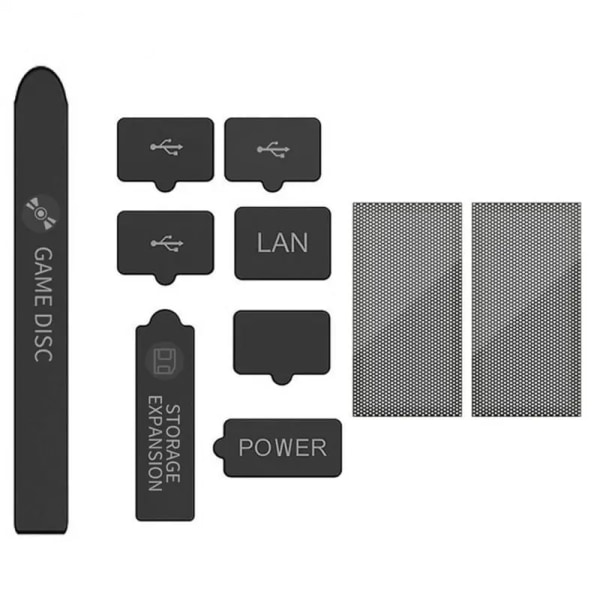 För Xbox Series X/PS5 Dammtät Mesh Filter Kit Cover Silikon Spelkonsol Dammskyddspluggar För XBOX Series X Tillbehör For XSX