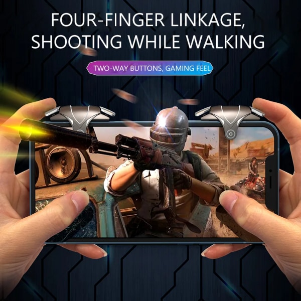 2st 4 Finger Game Controller Gamepad för PUBG Mobiltelefon Controller Sensitive Gaming Aim Shooting Triggers Joystick för IOS Mobile Trigger Set