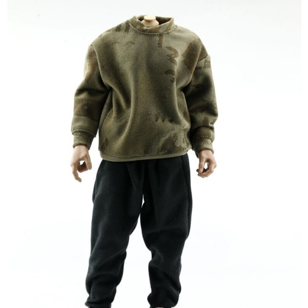 1/6-skala Mode Långärmad Luvtröja Herrtröja Hip-Hop Lösa Byxor Stängande Fötter Morotsbyxa för 12'' Action Figure B pant