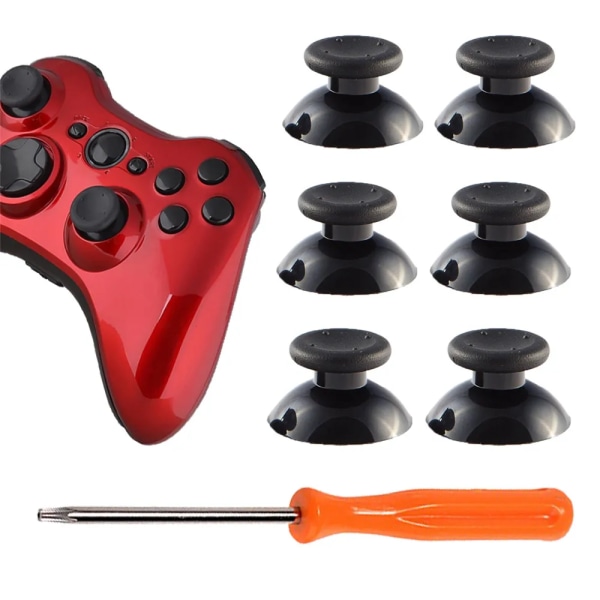 6st 3d analog joystick svart för Microsoft Xbox 360 Controller Thumbstick för X box 360 reparationsdelar tumstickor Black Gray White