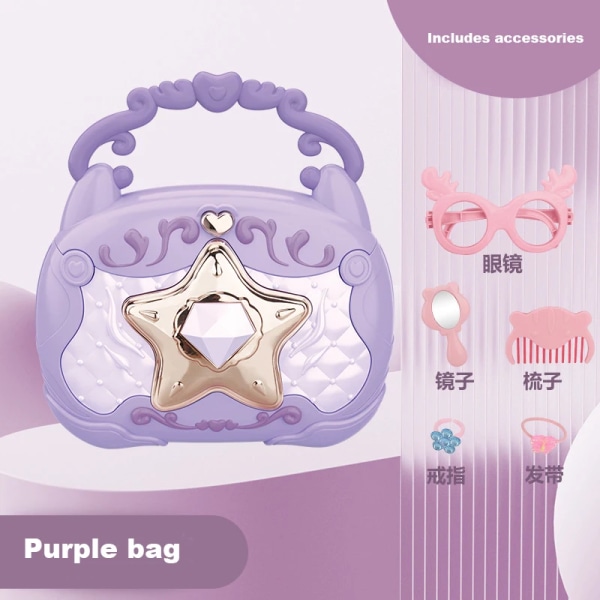 Söta barnflickor Princess Magic Bag Fairy Light-up Toys Girls Princess Lekhus Leksaker Barnfödelsedagspresent Purple