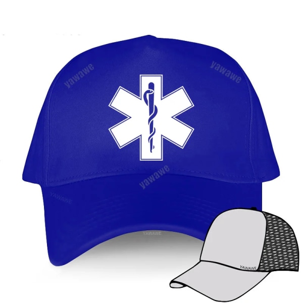EMT Paramedic Emergency Medical Services Basebollkepsar Justerbart mode blue mesh