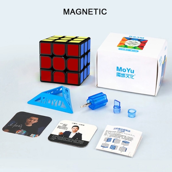 Moyu RS3M 2020 Magnetisk 3x3x3 Speed ​​Magic Cube Puzzle MF RS3 M Puzzle Cube Magnet 3x3 Magico Cubo stressavlastande leksaker Black