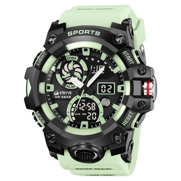 STRYVE Top Brand Elektronisk Watch För Herr Utomhussport Vattentät Dual Time Display Quartz Armbandsur Gummi reloj hombre blue white