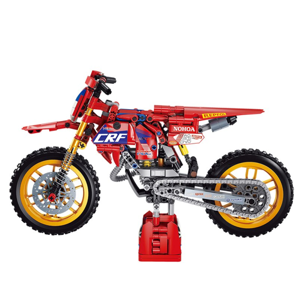1:8 Teknisk högteknologisk motorcykel motocross CRF-modell Byggstenar terrängbil MOTO Moc Bricks Presenter gör-det-självleksaker Barn Pojkar 556PCS