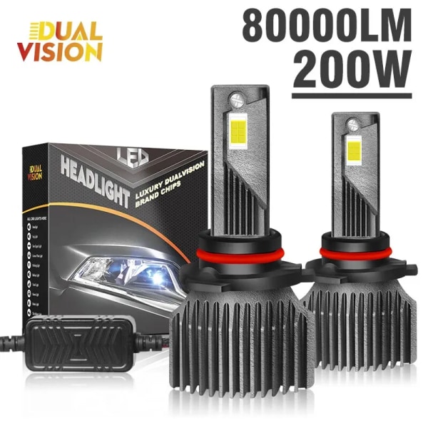 -H7 LED Canbus Strålkastare 80000LM CSP Chip LED H4 H1 H11 9005 9006 HB3 HB4 9012 HIR2 200W 6000K PTF Islampa Turbo Dimljus 12V 9005/HB3