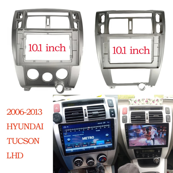 HAOCHEN 2 Din DVD-ram Audio-montering Adapter Dash Trim Kits Facia Panel 10,1\" För HYUNDAI TUCSON 2006-2013 2 Din Radiospelare AT-black-cord