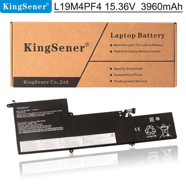 Laptopbatteri KingSener L19M4PF4 L19D4PF4 L19C4PF4 5B10W65297 För Lenovo Ideapad Yoga Slim 7-14IIL05 7-14ARE05 15.36V 60.7WH